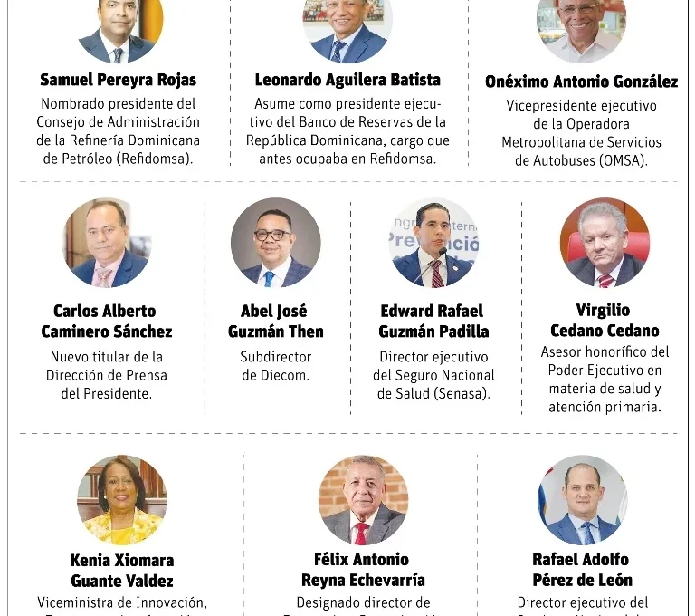Así va la lista: estos son los cambios de funcionarios en el Gobierno de Abinader