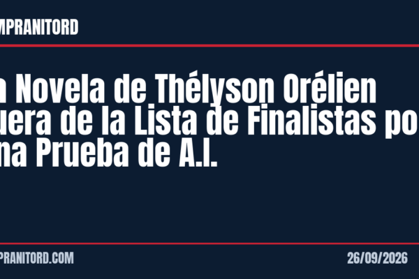 La Novela de Thélyson Orélien Fuera de la Lista de Finalistas por una Prueba de A.I.