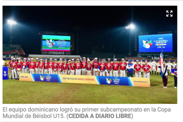 República Dominicana se lleva la medalla de plata en el Mundial Sub 15 de Béisbol