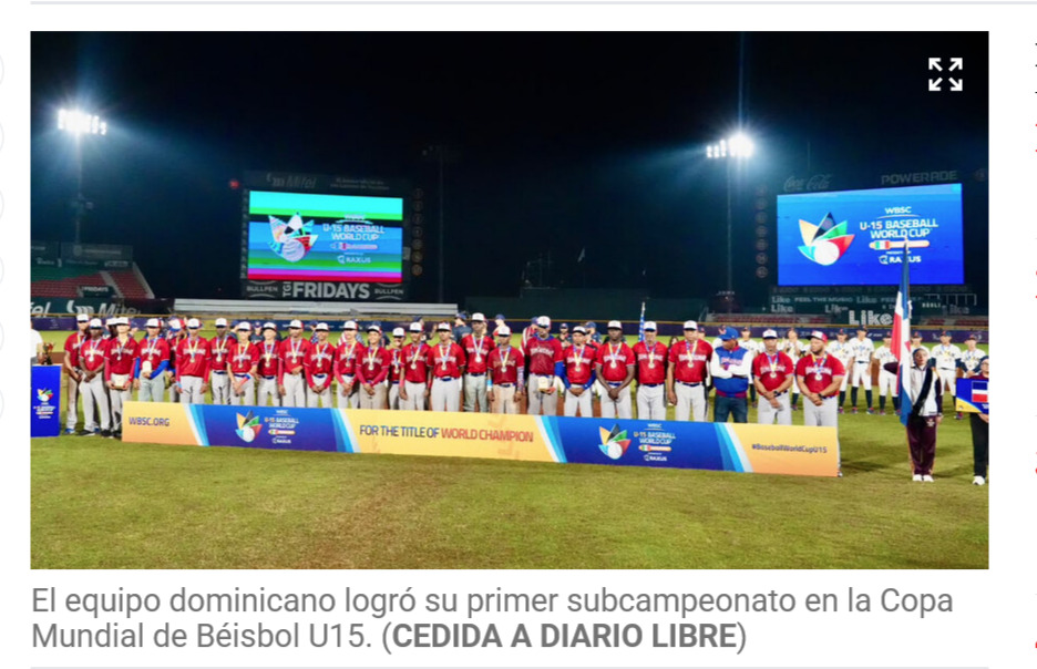 República Dominicana se lleva la medalla de plata en el Mundial Sub 15 de Béisbol